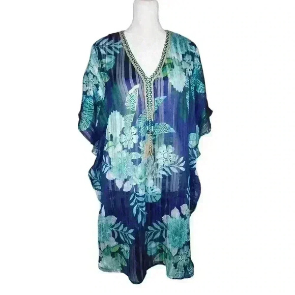 SeasaltSociety Blue Swim Suit Beach Cover Up M/L - Picture 1 of 7